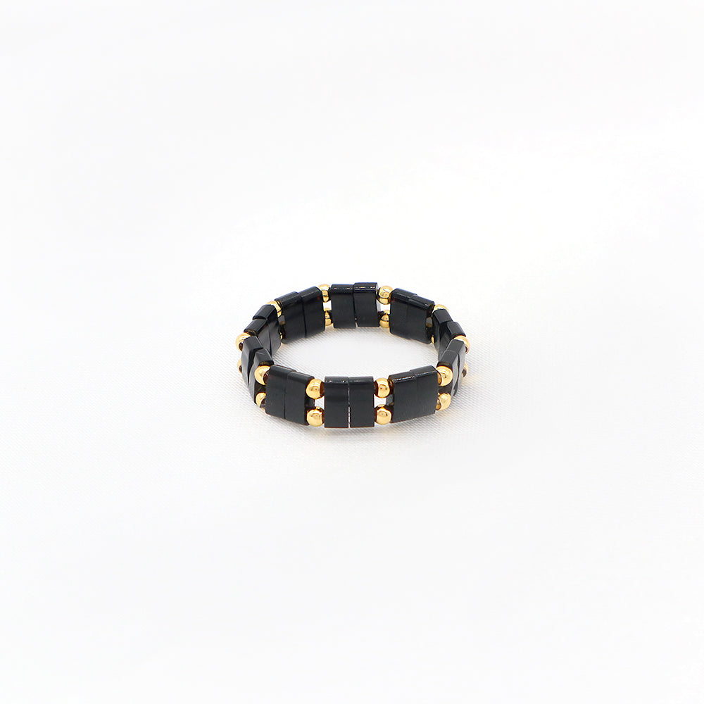 Handmade Customizable Colorful Flat Tila Beads Miyuki Beads Elastic Rings
