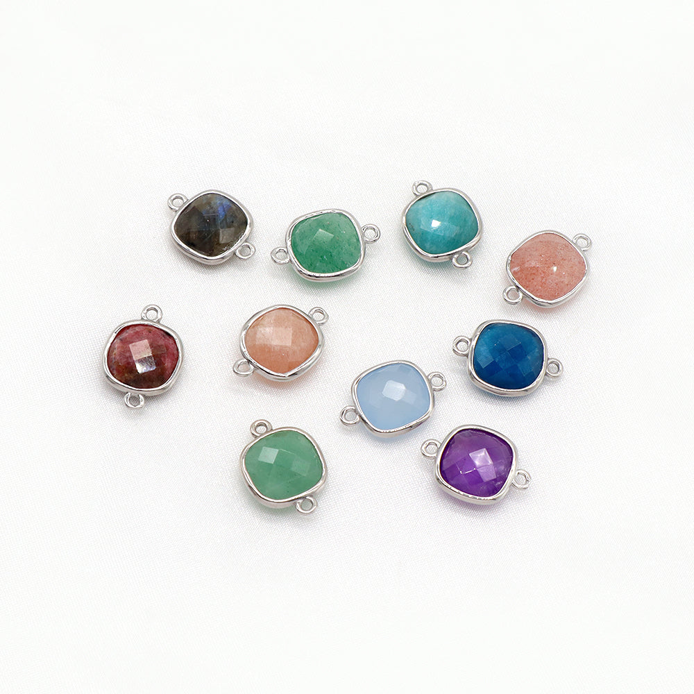 Newest Custom Jewelry Wholesale Natural Stone Charm With Brass