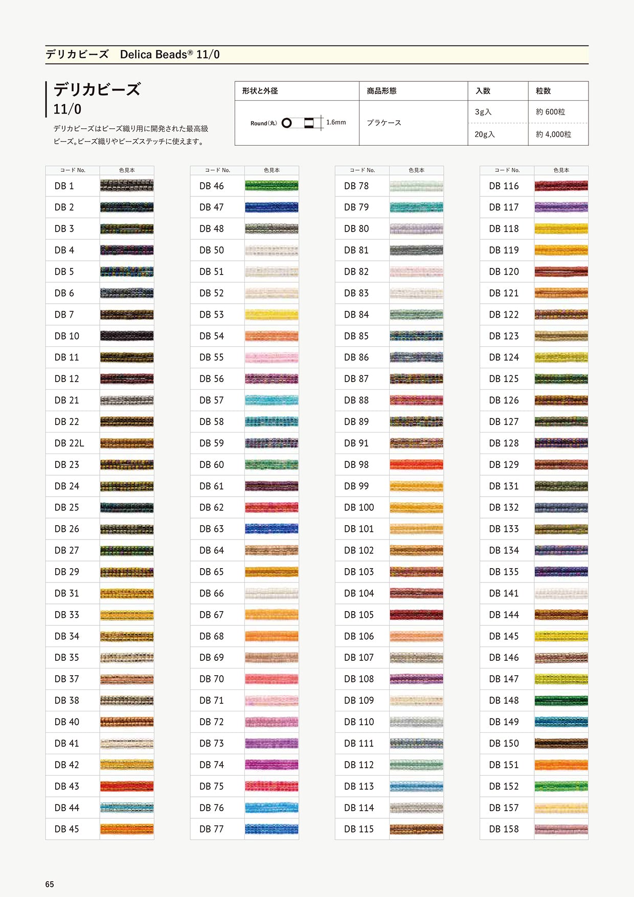 Miyuki Beads Color Card