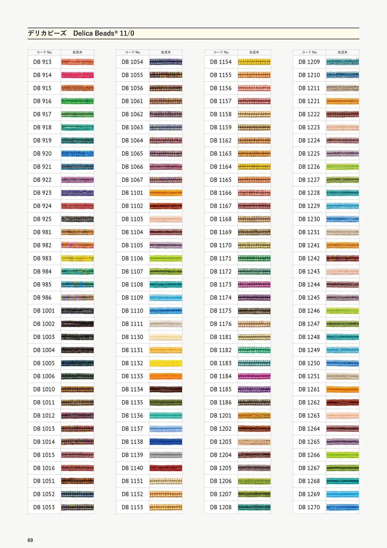 Miyuki Beads Color Card
