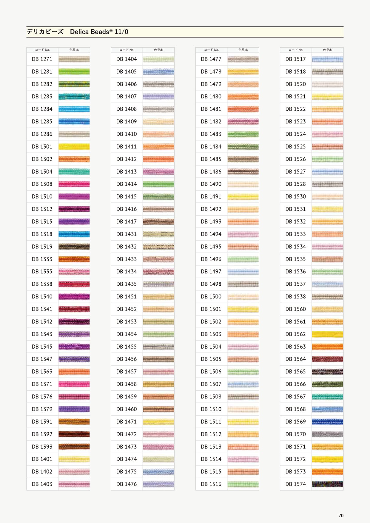 Miyuki Beads Color Card