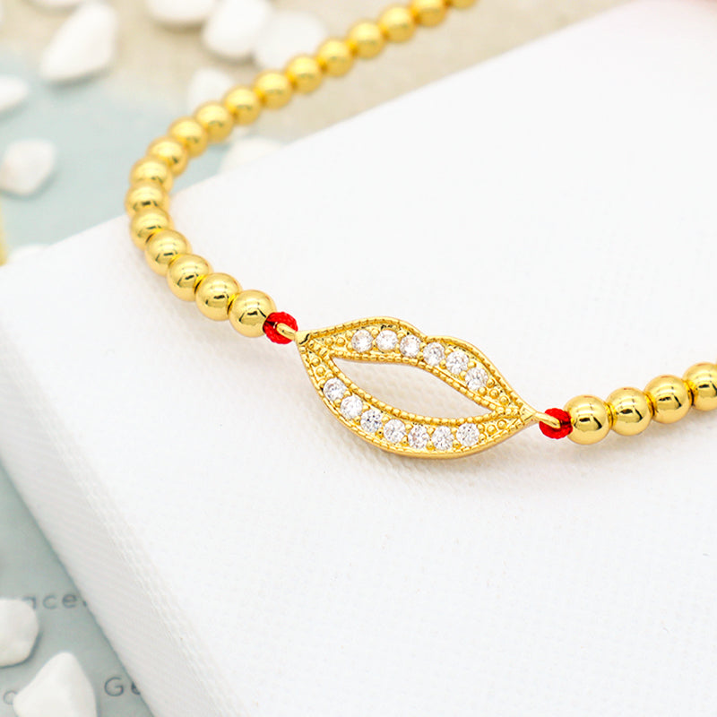 Trendy Women Jewelry Evils Eye Charm Bracelet Bangle 18k Gold Plated Beaded Evils Eye Jewelry