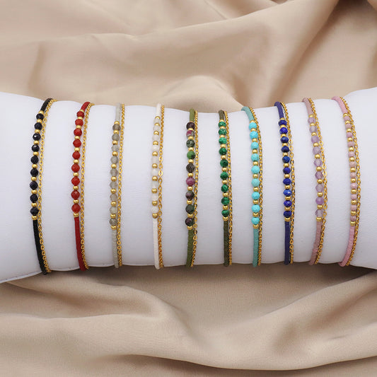 OEM Manufacture Spring 925 Sterling Silver Miyuki Natural Stone Handmade Beaded Bracelet