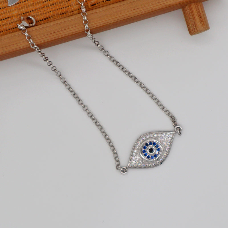Turkish blue gold women infinity charm hamsa 925 jewelry OEM Factory Manufacture sterling silver evil eyes bracelet