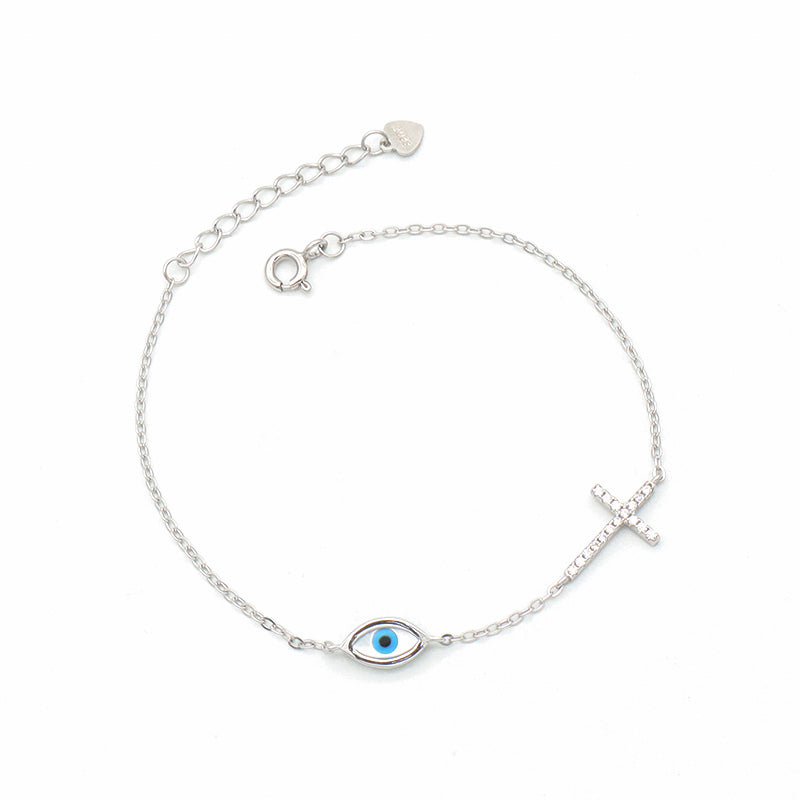 Turkish blue gold women infinity charm hamsa 925 jewelry OEM Factory Manufacture sterling silver evil eyes bracelet