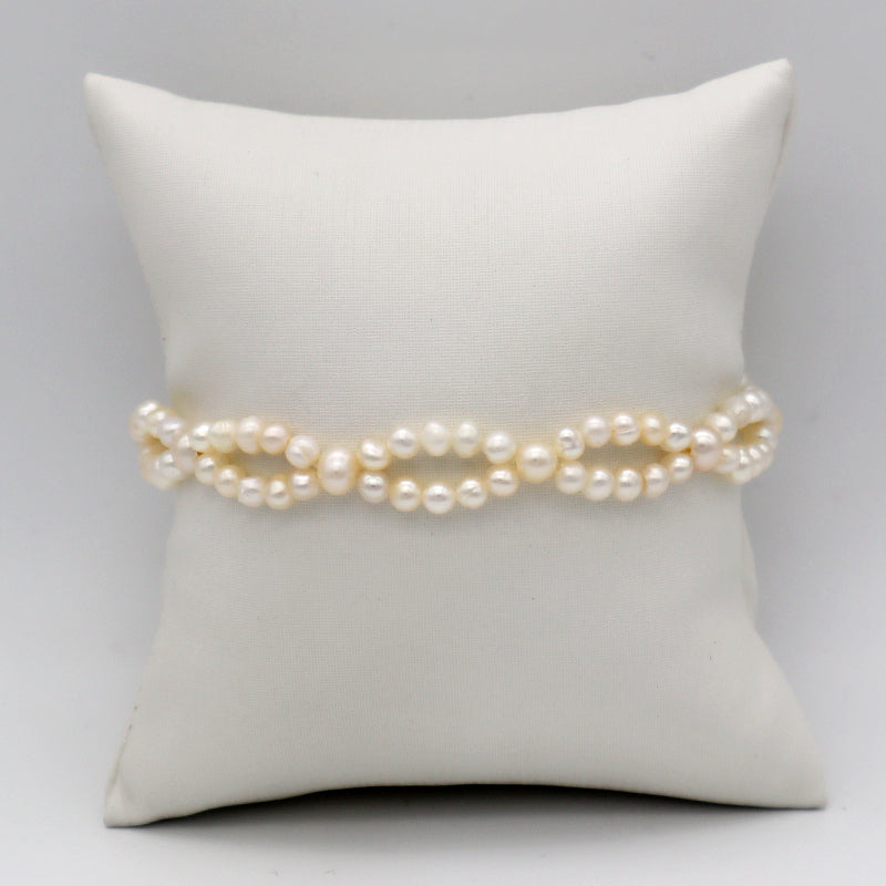Handmade woman brass beads real fresh water pearl jewelry with brass beads bracelet