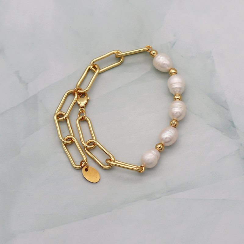 6mm fresh water pearl woman adjust gold plated cubic zirconia jewelry set glass rope evil eyes bracelet