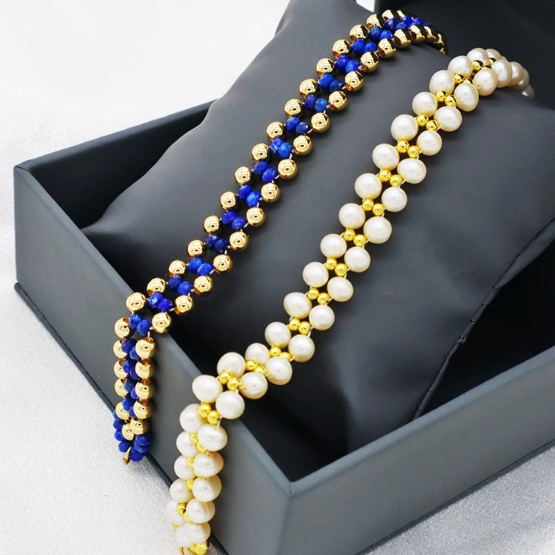 new arrival round bead manufacturer sale new design brass beads small round white fresh water pearl bracelet