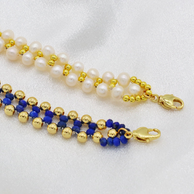 new arrival round bead manufacturer sale new design brass beads small round white fresh water pearl bracelet
