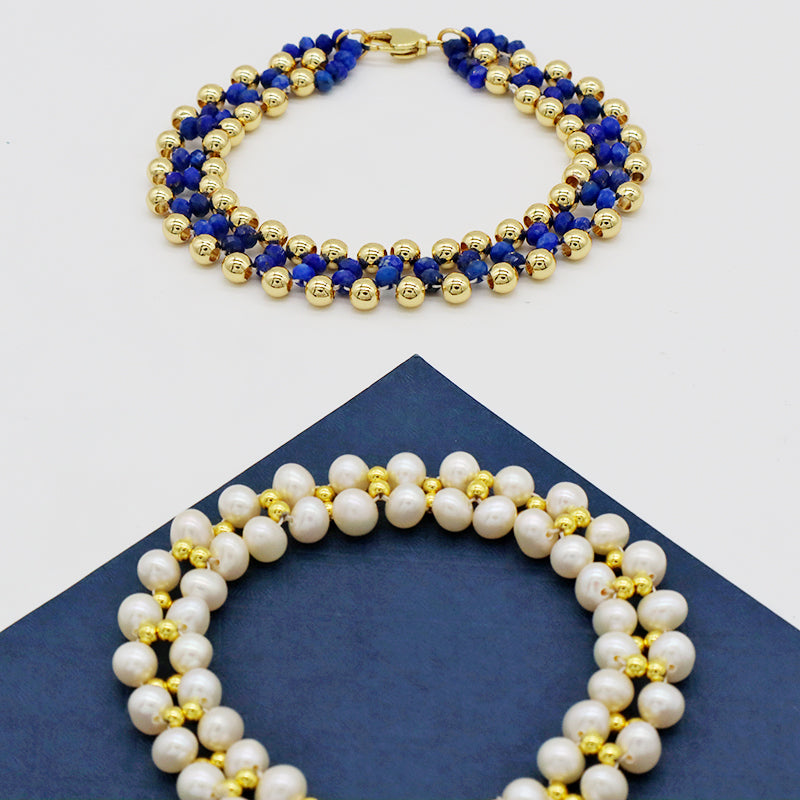 new arrival round bead manufacturer sale new design brass beads small round white fresh water pearl bracelet
