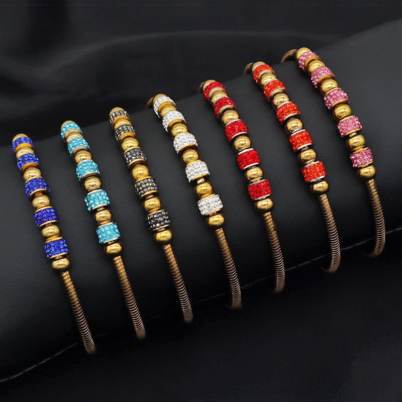 High quality fashion jewelry 18K kids girls women trendy glod plated stainless steel charm bracelet bangle