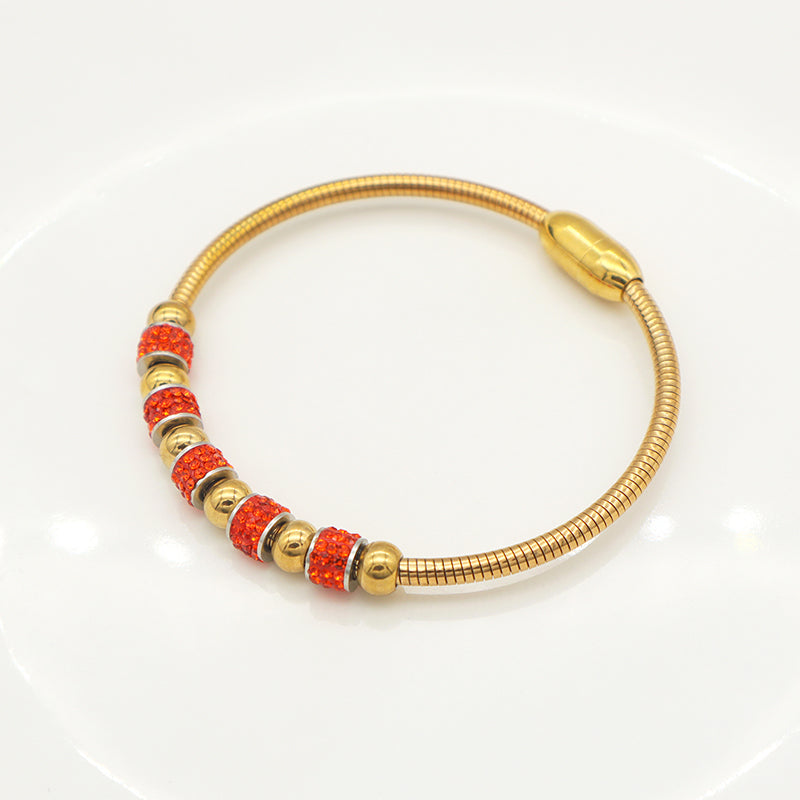 High quality fashion jewelry 18K kids girls women trendy glod plated stainless steel charm bracelet bangle