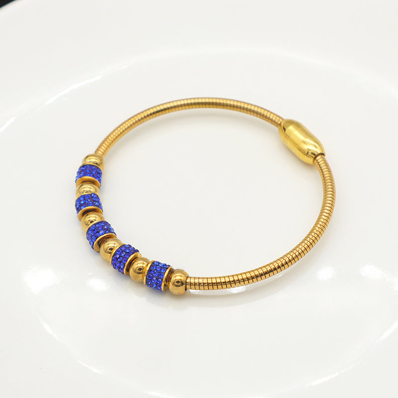 High quality fashion jewelry 18K kids girls women trendy glod plated stainless steel charm bracelet bangle