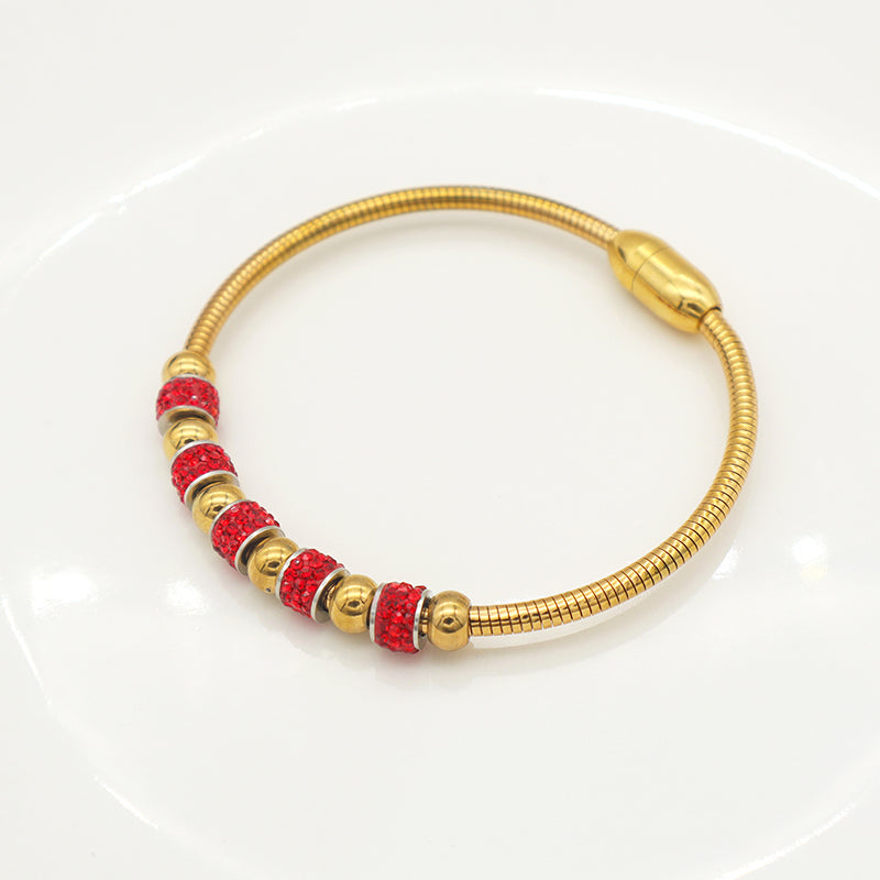 High quality fashion jewelry 18K kids girls women trendy glod plated stainless steel charm bracelet bangle