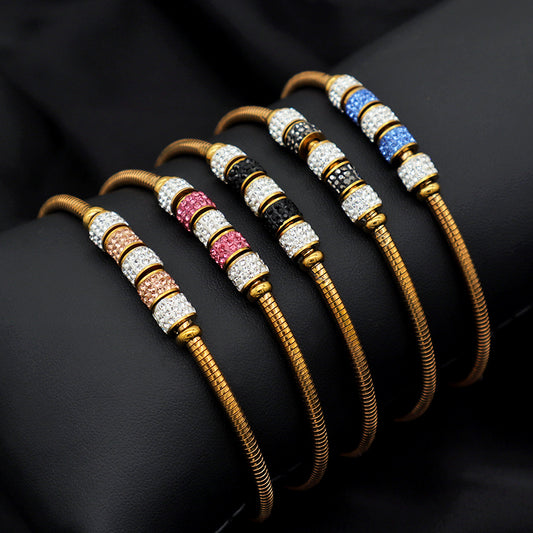 Wholesales Fashion Jewelry 18k Gold Plated Stainless Steel Designer Charms Bracelets Bangle