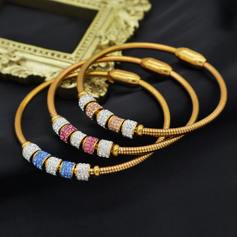 Wholesales Fashion Jewelry 18k Gold Plated Stainless Steel Designer Charms Bracelets Bangle