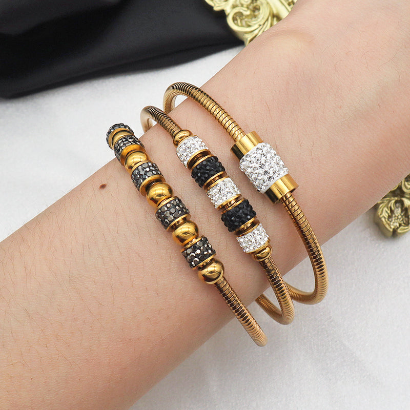 Wholesales Fashion Jewelry 18k Gold Plated Stainless Steel Designer Charms Bracelets Bangle