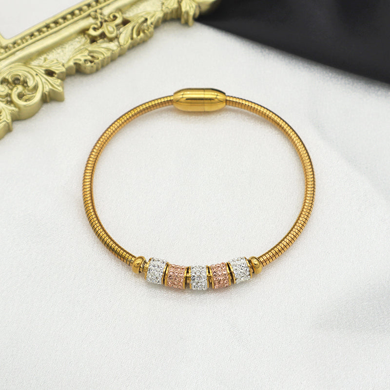 Wholesales Fashion Jewelry 18k Gold Plated Stainless Steel Designer Charms Bracelets Bangle