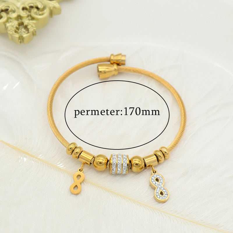 Trendy Jewelry 18K Gold Plated Stainless Steel Bracelet Charm Bracelets