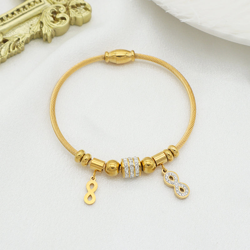 Trendy Jewelry 18K Gold Plated Stainless Steel Bracelet Charm Bracelets
