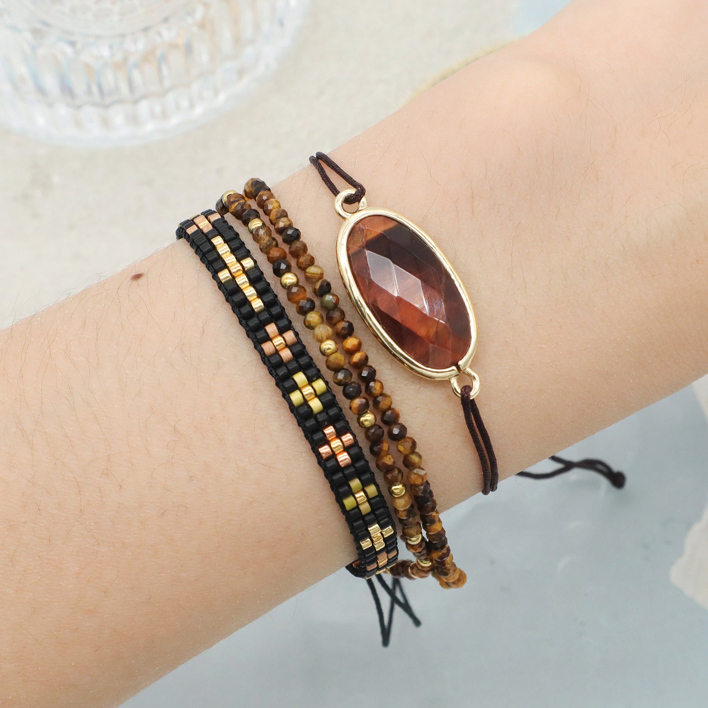 Women Fashion Customized Woven Cross Miyuki Seed Beads bracelet bangle jewelry Bohemian adjustable Handmade Miyuki Bracelet