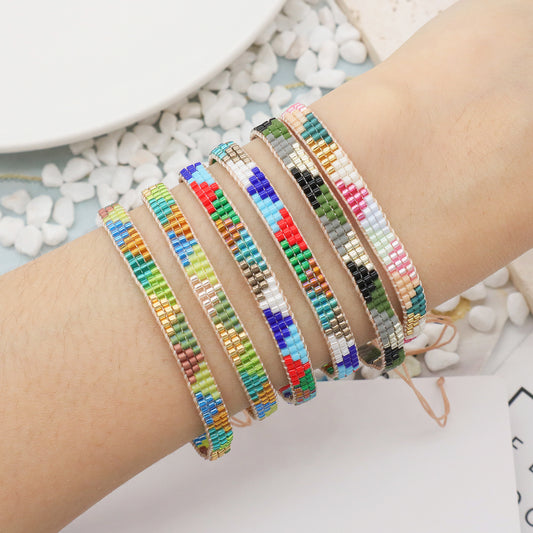 Popular Boho Jewelry Handmade Custom Miyuki bracelet bangle Fashion adjustable Woven Seed Bead Miyuki Bracelet for Women