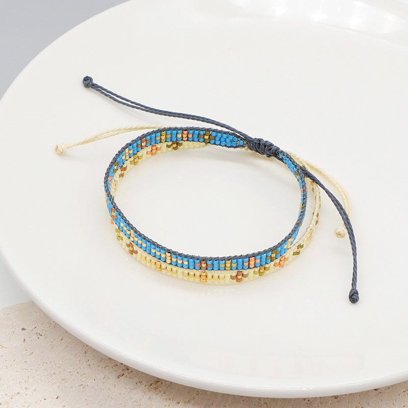 Custom New Fashion Braided Rope Adjustable Miyuki Bracelet Handmade Colorful Woven Miyuki Beads Bracelet Bangle Jewelry