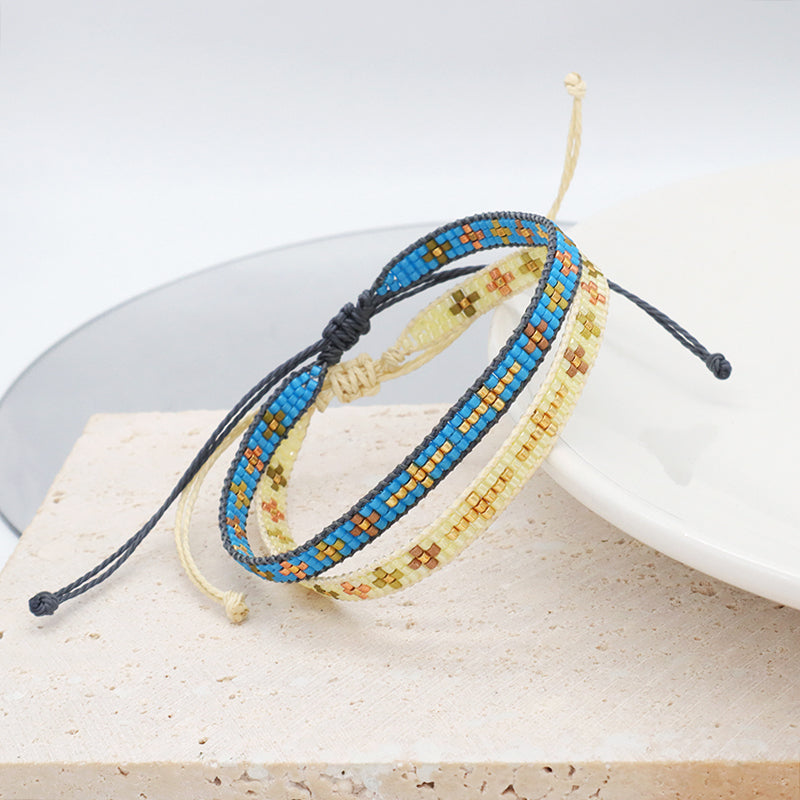 Custom New Fashion Braided Rope Adjustable Miyuki Bracelet Handmade Colorful Woven Miyuki Beads Bracelet Bangle Jewelry