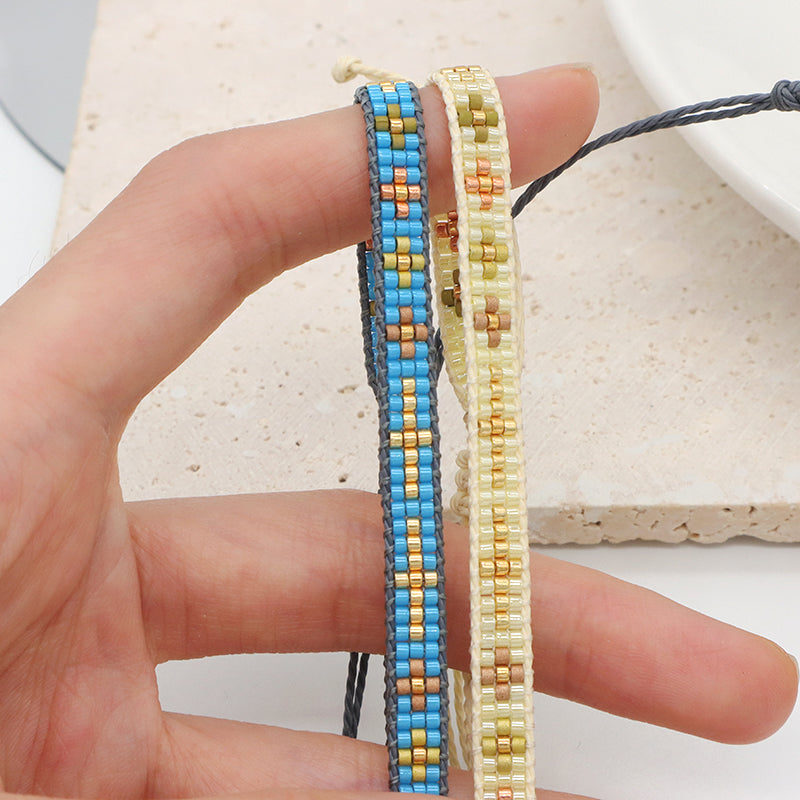 Custom New Fashion Braided Rope Adjustable Miyuki Bracelet Handmade Colorful Woven Miyuki Beads Bracelet Bangle Jewelry