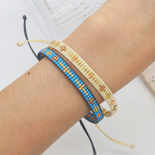 Custom New Fashion Braided Rope Adjustable Miyuki Bracelet Handmade Colorful Woven Miyuki Beads Bracelet Bangle Jewelry