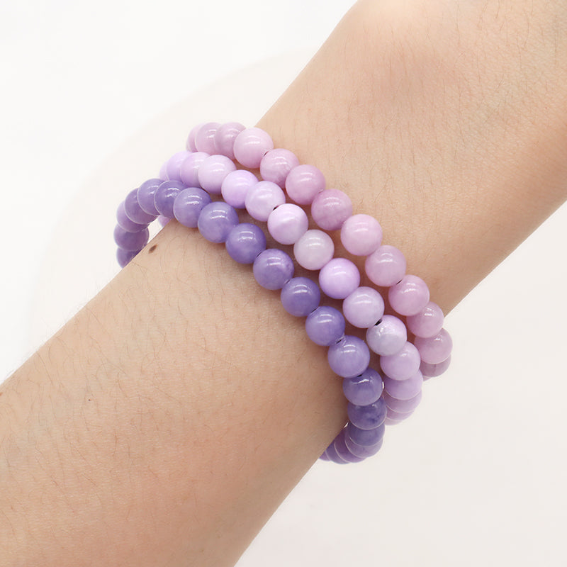 New Design Natural Stone Gemstone Purple Handmade 6mm Colorful Jade Beads Adjustable Woven Friendship Macrame Bracelet For Women