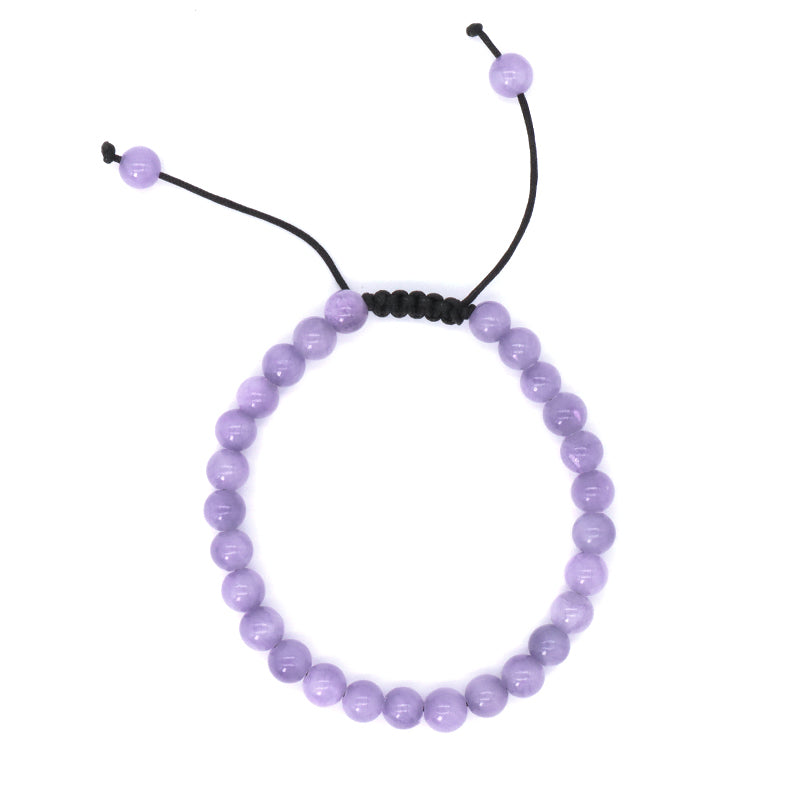 New Design Natural Stone Gemstone Purple Handmade 6mm Colorful Jade Beads Adjustable Woven Friendship Macrame Bracelet For Women