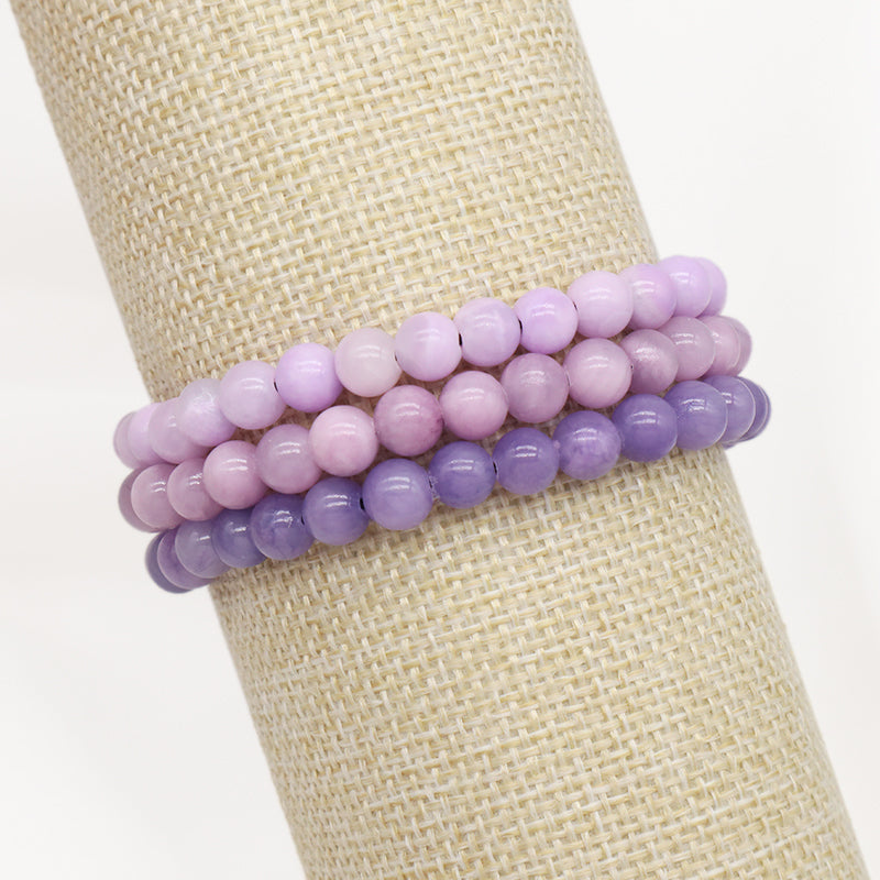 New Design Natural Stone Gemstone Purple Handmade 6mm Colorful Jade Beads Adjustable Woven Friendship Macrame Bracelet For Women