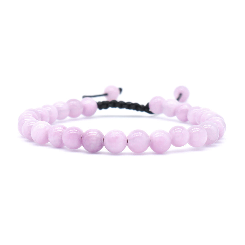 New Design Natural Stone Gemstone Purple Handmade 6mm Colorful Jade Beads Adjustable Woven Friendship Macrame Bracelet For Women
