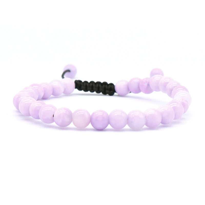 New Design Natural Stone Gemstone Purple Handmade 6mm Colorful Jade Beads Adjustable Woven Friendship Macrame Bracelet For Women