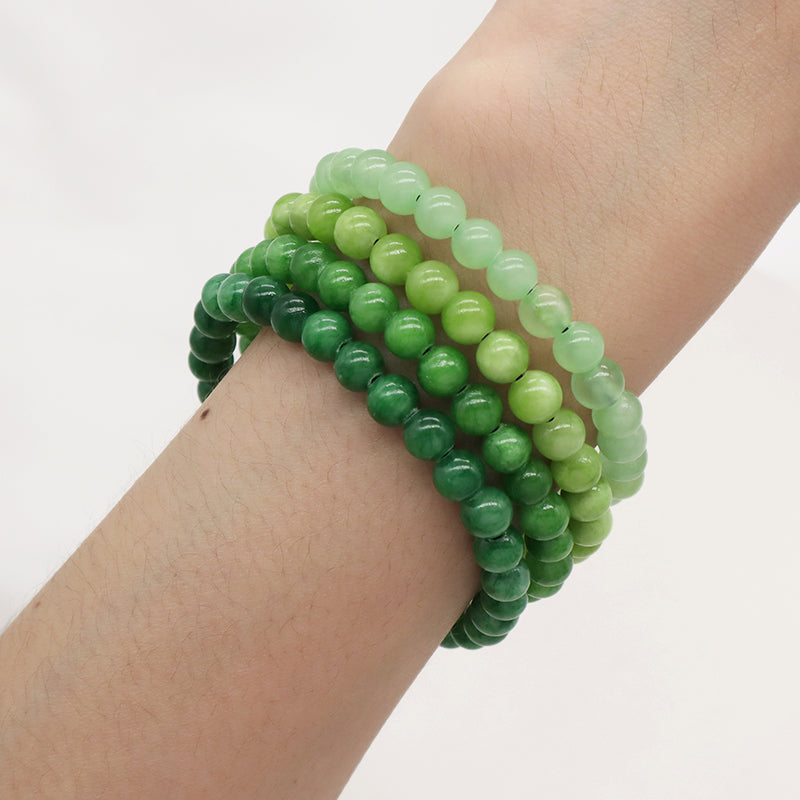 Custom Fashionable Woven Braided Friendship Macrame Handmade Adjustable 6mm Natural Colorful Jade Beads Bracelet For Women Man