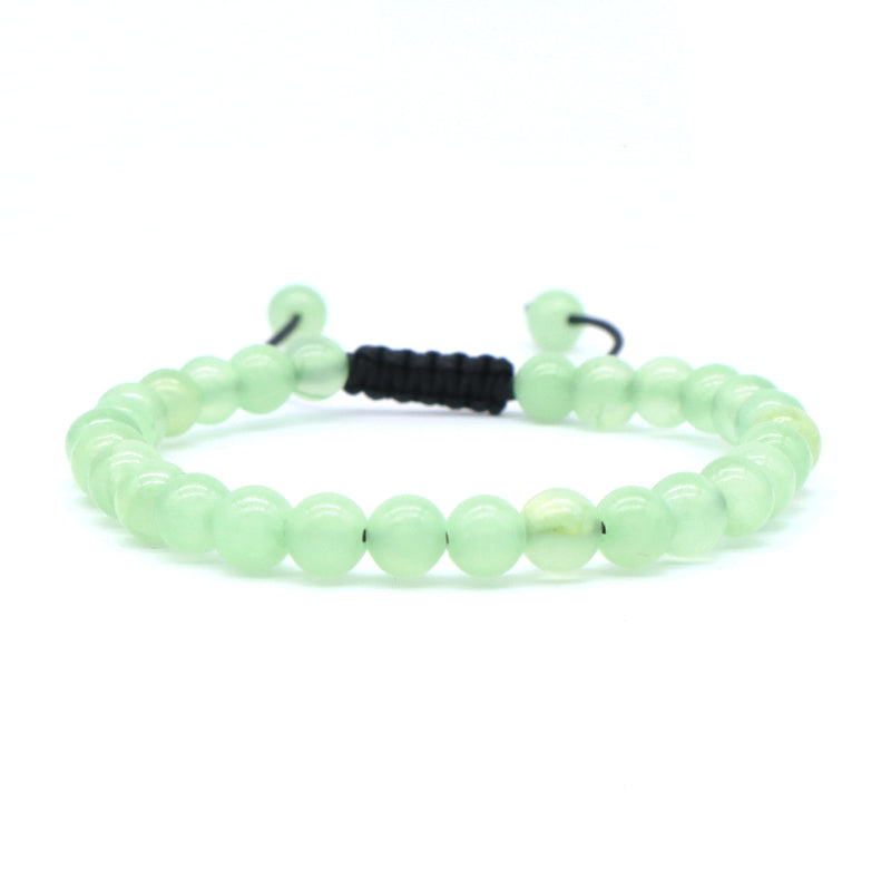 Custom Fashionable Woven Braided Friendship Macrame Handmade Adjustable 6mm Natural Colorful Jade Beads Bracelet For Women Man