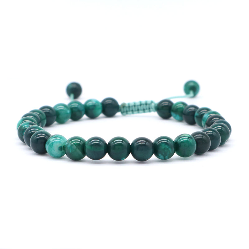 6mm Natural Colorful Jade Beads Jewelry Custom Fashion Handmade Adjustable Woven Braided Friendship Macrame Bracelet Women Men