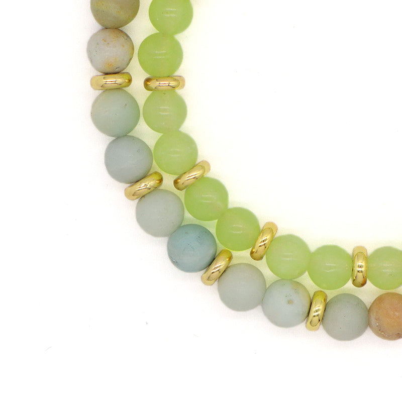 Wholesale 6mm Round Natural Stone Beads Gemstone Handmade Custom Women Gold Plated Charm Adjustable Woven Cord Macrame Bracelet