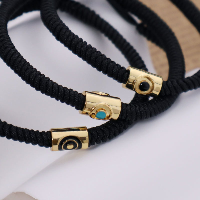 Wholesale Custom Handmade Friendship OEM Women Men Jewelry Adjustable Rope Gold Plated Enamel Connector Charm Woven Bracelet