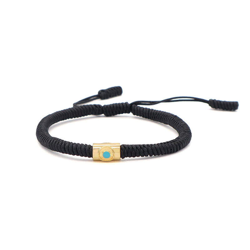 Wholesale Custom Handmade Friendship OEM Women Men Jewelry Adjustable Rope Gold Plated Enamel Connector Charm Woven Bracelet