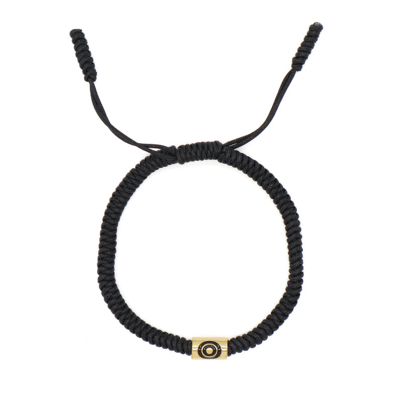 Wholesale Custom Handmade Friendship OEM Women Men Jewelry Adjustable Rope Gold Plated Enamel Connector Charm Woven Bracelet