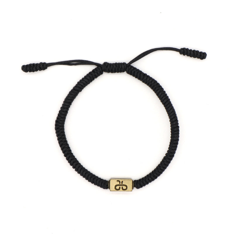 Wholesale Women Men OEM Custom Friendship Jewelry Antique Copper Connector Charm Adjustable Rope Handmade Woven Macrame Bracelet