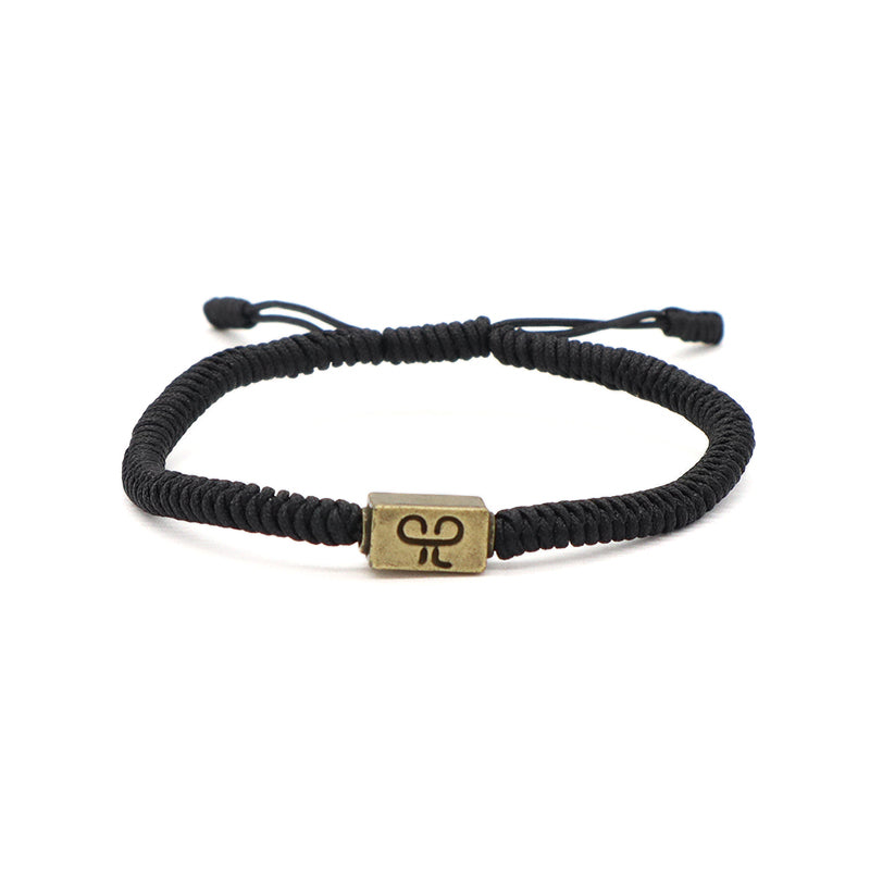 Wholesale Women Men OEM Custom Friendship Jewelry Antique Copper Connector Charm Adjustable Rope Handmade Woven Macrame Bracelet
