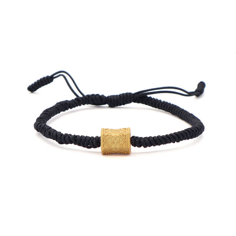 OEM Custom Wholesale Women Men Jewelry Adjustable Rope Woven Braided Handmade Macrame Gold Plated Cross Moon Star Charm Bracelet