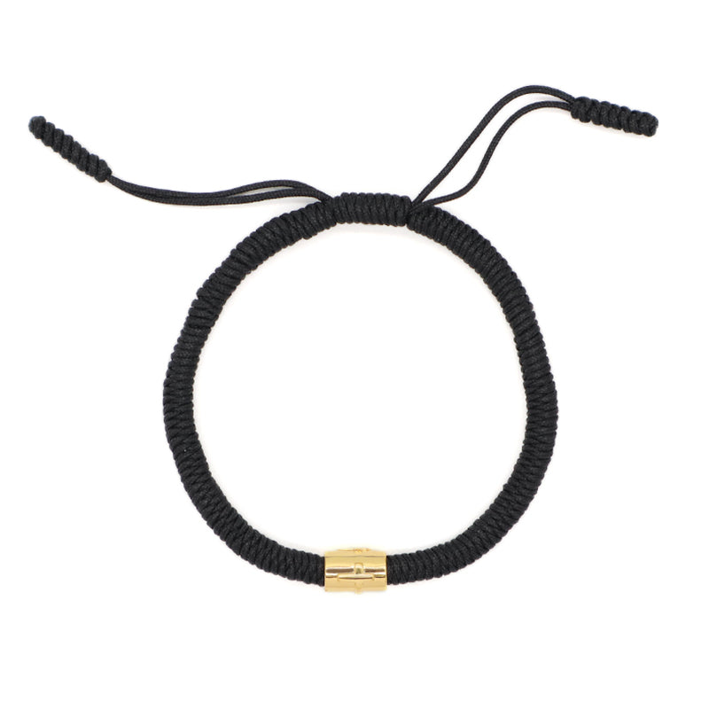 OEM Custom Wholesale Women Men Jewelry Adjustable Rope Woven Braided Handmade Macrame Gold Plated Cross Moon Star Charm Bracelet