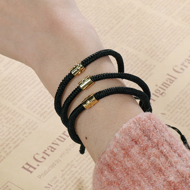 OEM Custom Wholesale Women Men Jewelry Adjustable Rope Woven Braided Handmade Macrame Gold Plated Cross Moon Star Charm Bracelet