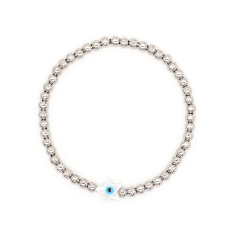 Handmade OEM Wholesale Fashion Customized Factory Stainless Steel Beads Star Hand Butterfly Love Heart Shell Charm Bracelet For Women Gift