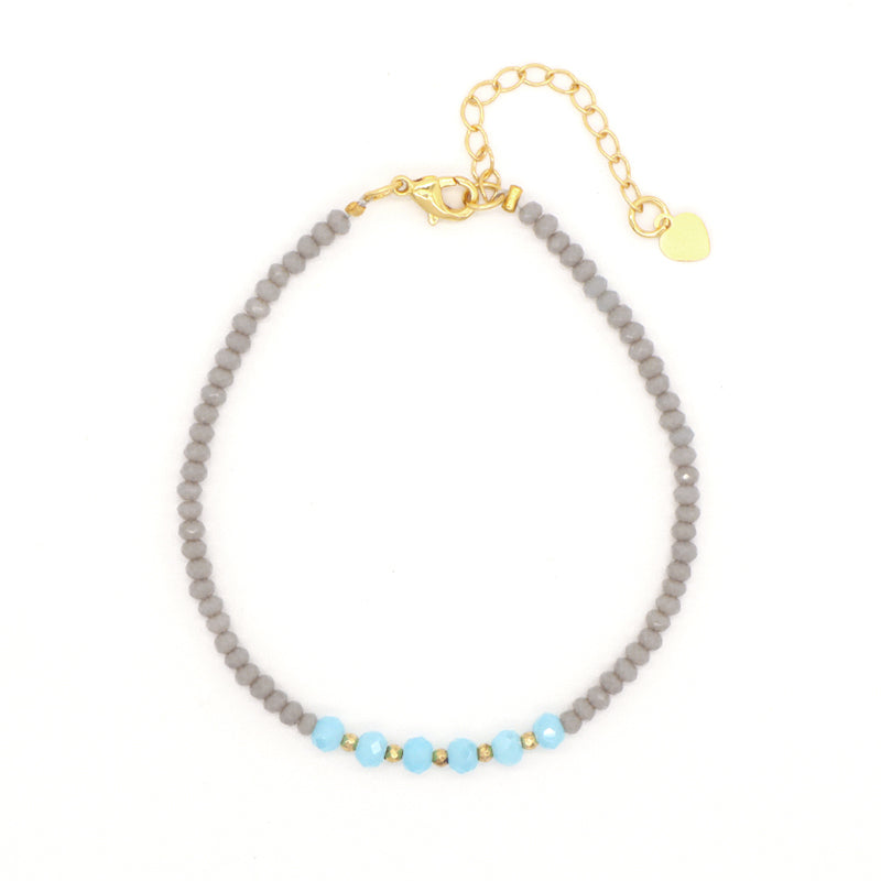 Wholesale OEM Custom Women Jewelry Adjustable Handmade 4mm Glass Crystal Colored Glaze Evil Eyes Charm Bracelet