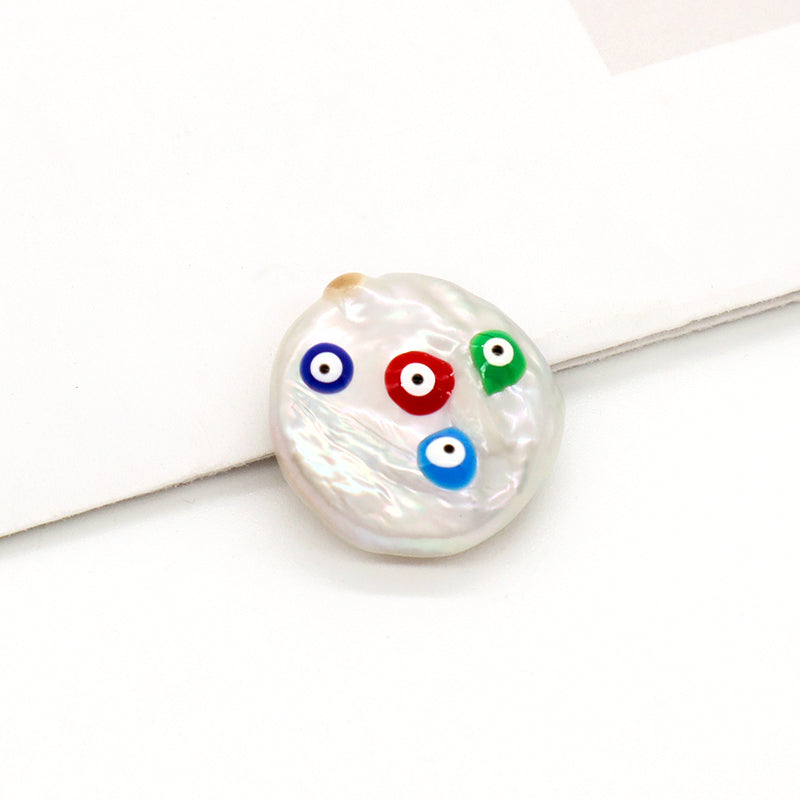 New Bulk Sale Women Fashion Diy Devil Eyes Bracelet Connect Accessories Enamel Evil Eyes Pearl Charms For Jewelry Making